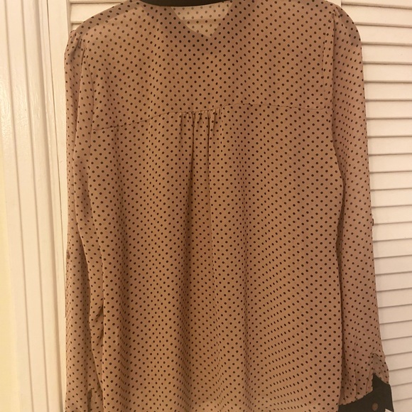 Long sleeve polka dot sheer button down shirt - Picture 3 of 9